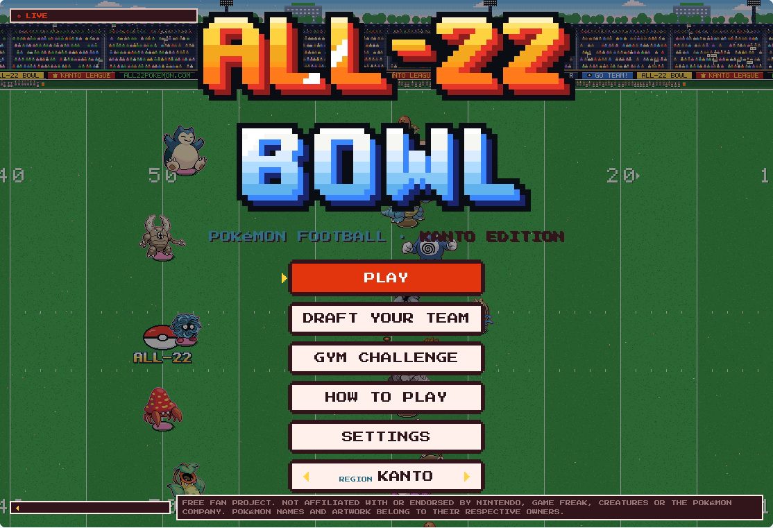 Vista previa del juego · All-22 Pokémon Football